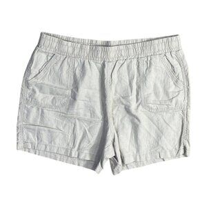 Est. 1946 Shorts Linen Blend Women's Oatmeal Size L Large 4" Pull-On